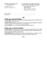 Kỳ thi chọn học sinh giỏi lớp 8 vòng huyện năm học 2013- 2014 môn lịch sử